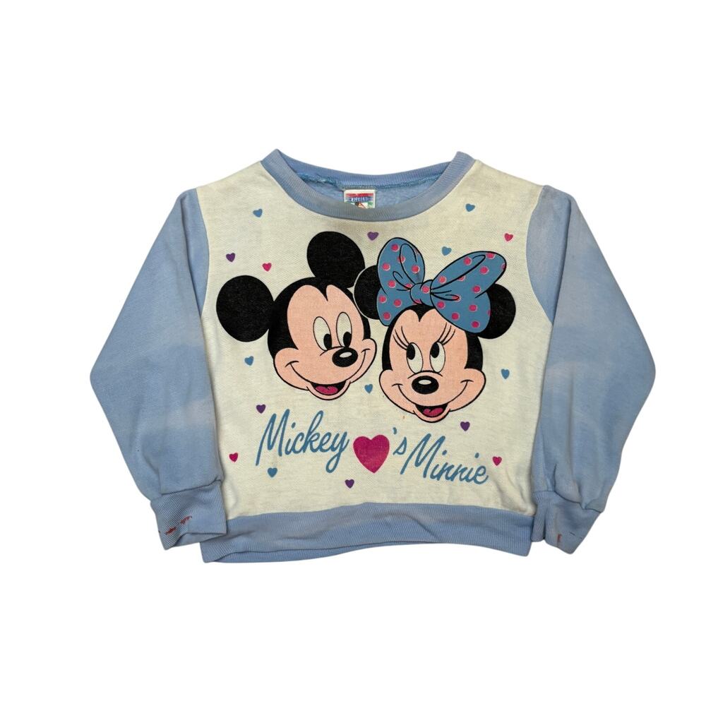 Vintage Disney Mickeys Stuff Mickey Minnie Mouse Sweatshirt Kids Small/4 Kidcore